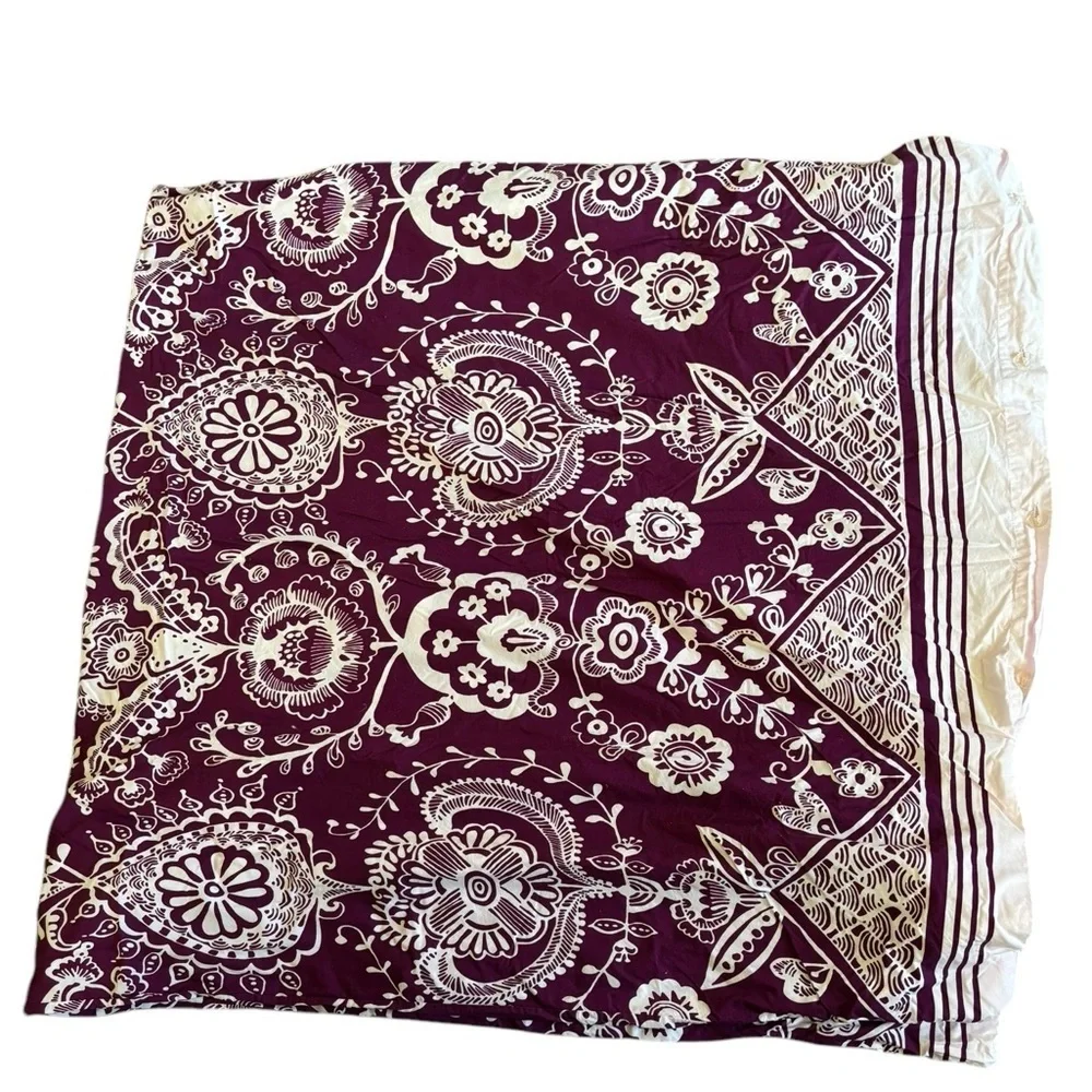 Pottery Barn Dorm Natalia Full~ Queen Duvet Cover W/ Shams Purple Floral 84”X86”